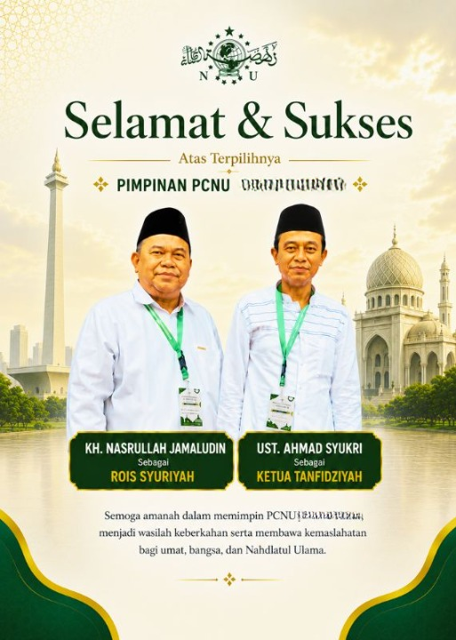 PCNU  Pengurus Cabang Kabupaten Aceh Barat Rois Syuriyah KH Nasrullah Jamaludin dan Ketua Tanfidziyah Ust Ahmad Syukri